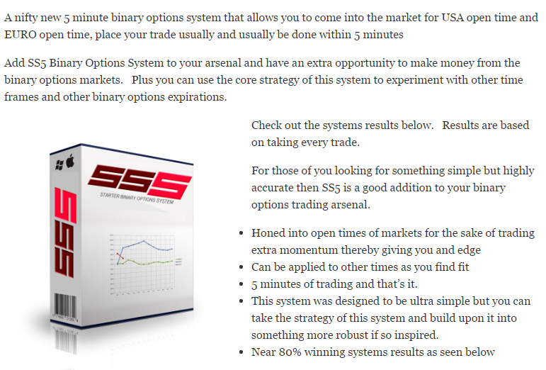 The niche trading system for binary options