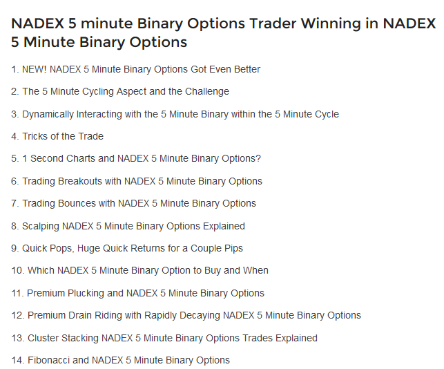 Nadex 5 minute binary options